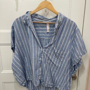 Blue Striped Pajama Set